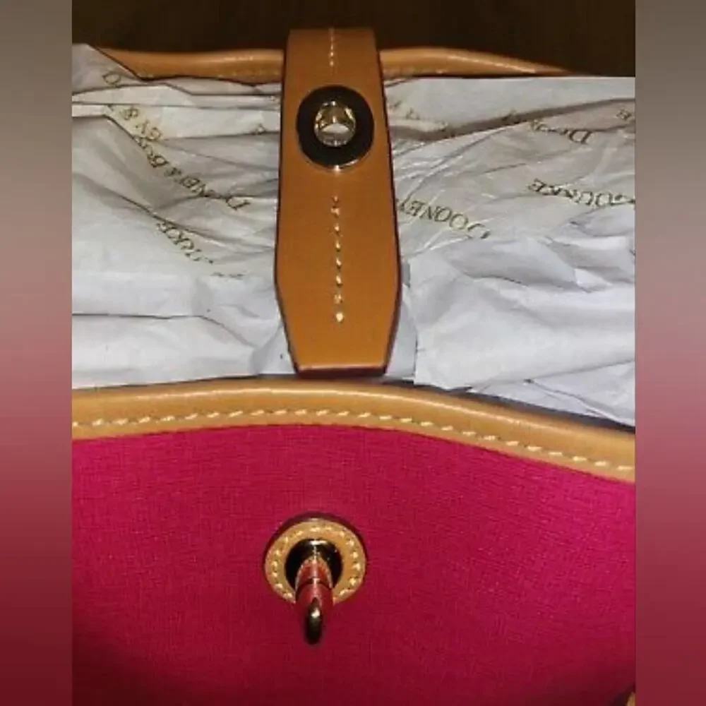 Dooney & Bourke Saffiano Fuscia Dover Tote - Hot Pink‎ purse new!!!